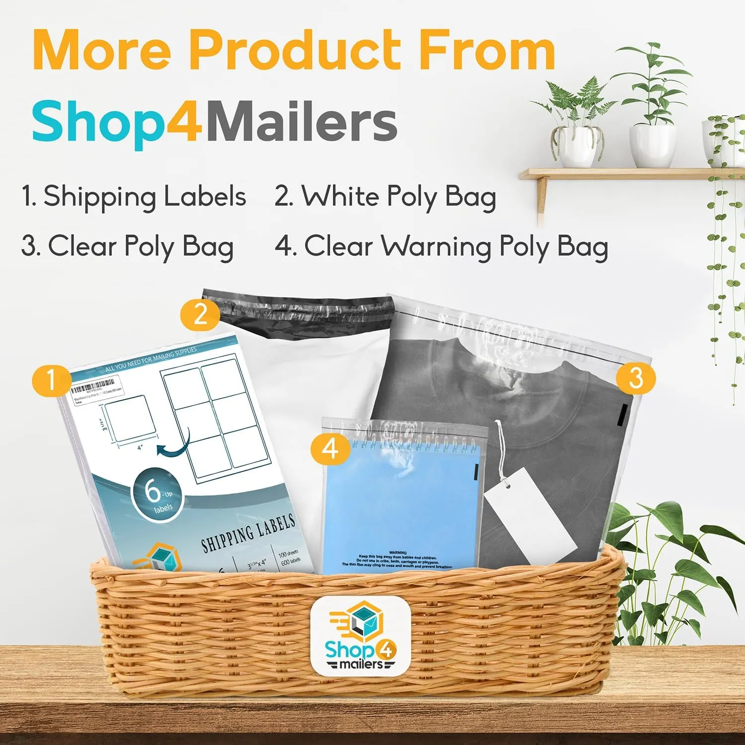 Shop4Mailers 9 x 12 Clear Plastic Poly Bags 1.5 Mil Self Seal Packaging for Apparel, Jewelry, Documents, Prints, Gifts, Storage – Resealable (1000 Pack)