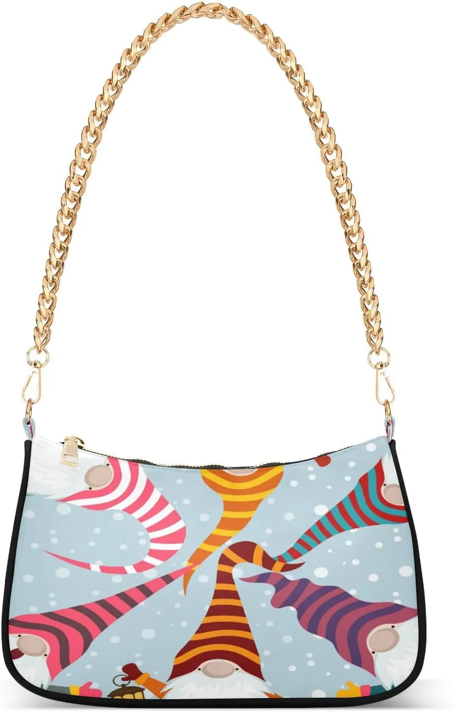 Shoulder Bag for Women Hobo Tote Handbag Gold Chain Crossbody Bag with Zipper Clutch Purse Handbags