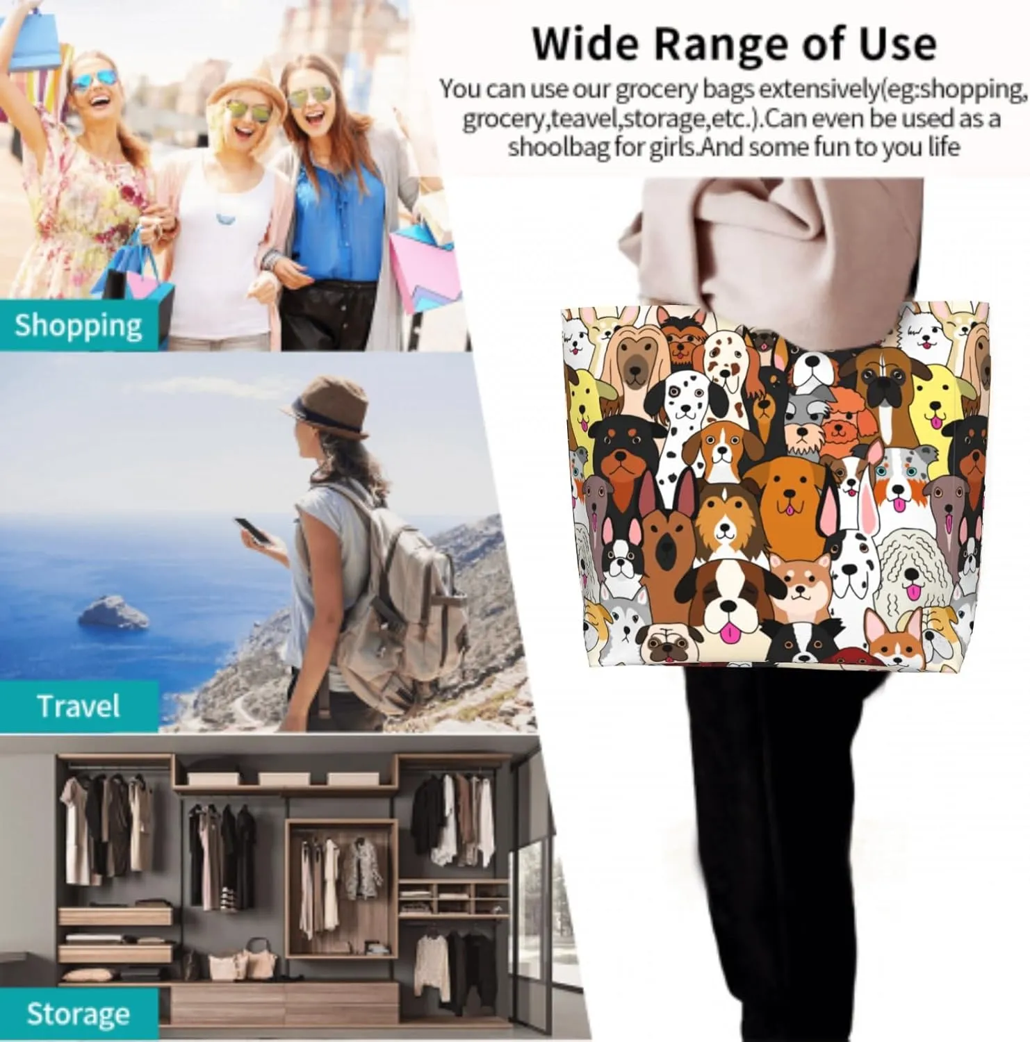 Shoulder Bag Large Reusable Eco-friendly Shopping Bags Portable Storage Handbag
