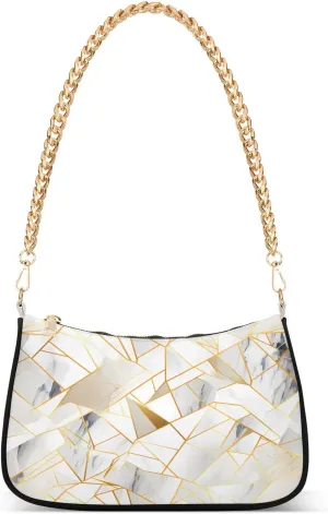 Shoulder Bags for Women Colorful Marble Texture Hobo Tote Handbag Small Clutch Purse with Zipper Closure