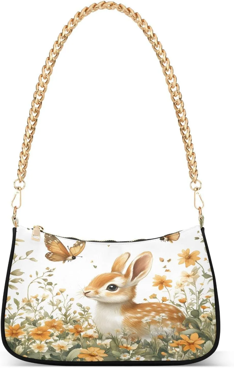 Shoulder Bags for Women Deer (2) Hobo Tote Handbag Small Clutch Purse with Zipper Closure