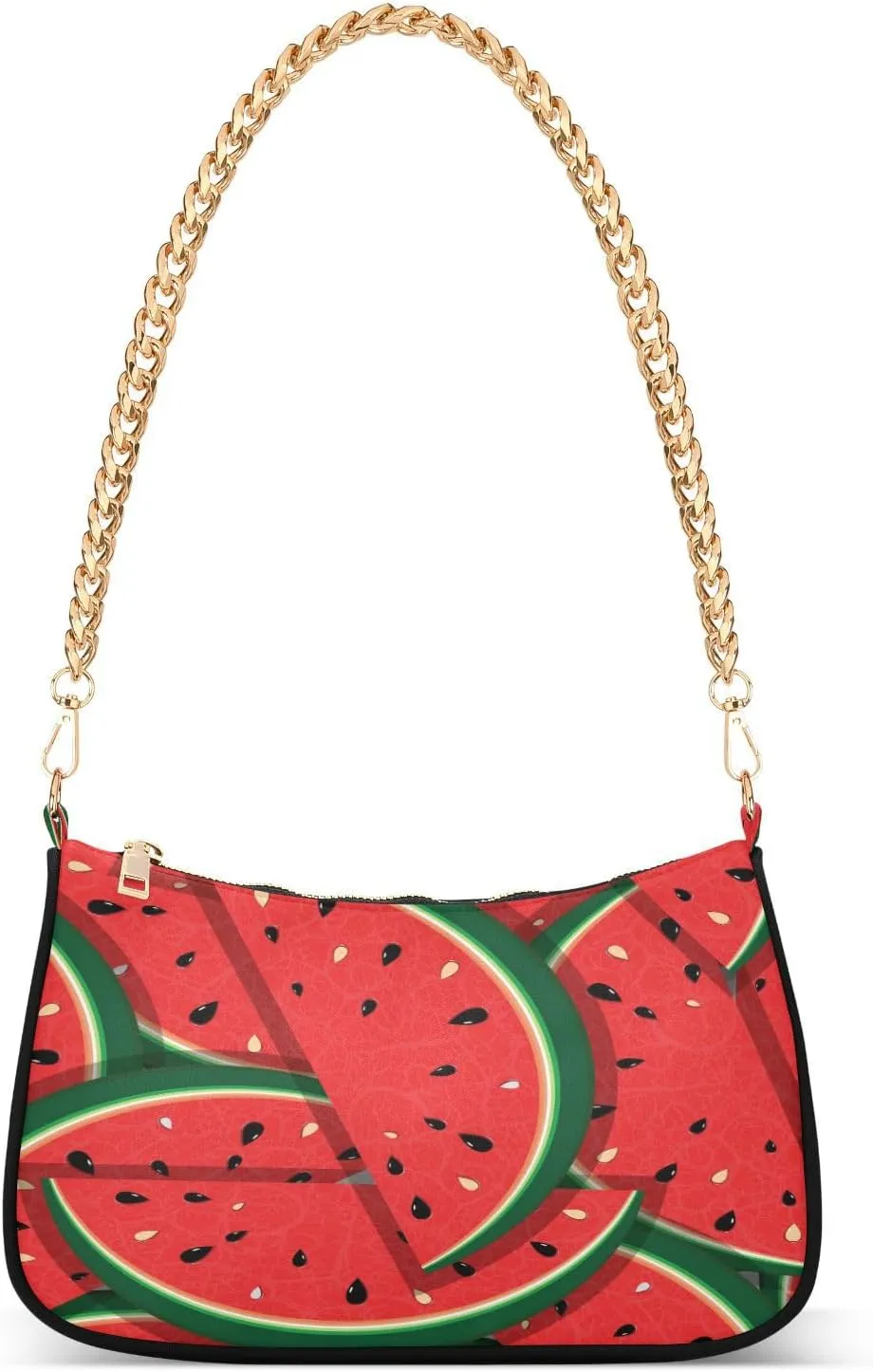 Shoulder Bags for Women Slices Of Red Watermelon Hobo Tote Handbag Small Clutch Purse with Zipper Closure