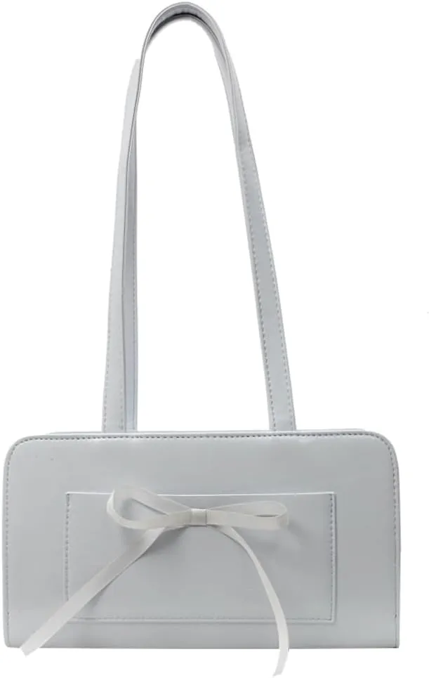 Simple Solid Bow Tie Underarm Bag for Women PU Leather Fashion Shoulder Bags Class Commuter Travel Tote Bag 2025