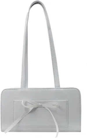 Simple Solid Bow Tie Underarm Bag for Women PU Leather Fashion Shoulder Bags Class Commuter Travel Tote Bag 2025