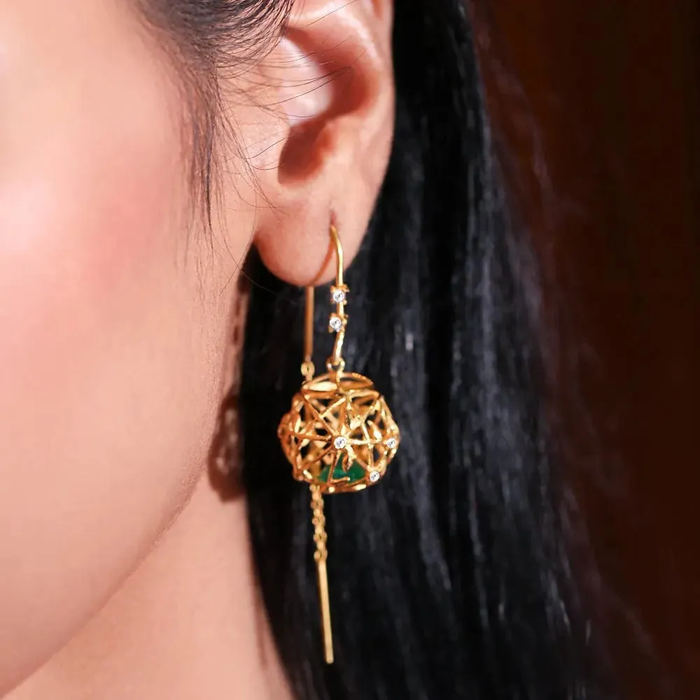 Sitayan Vatika Silver Golden beauty Sui Dhaga Earrings.