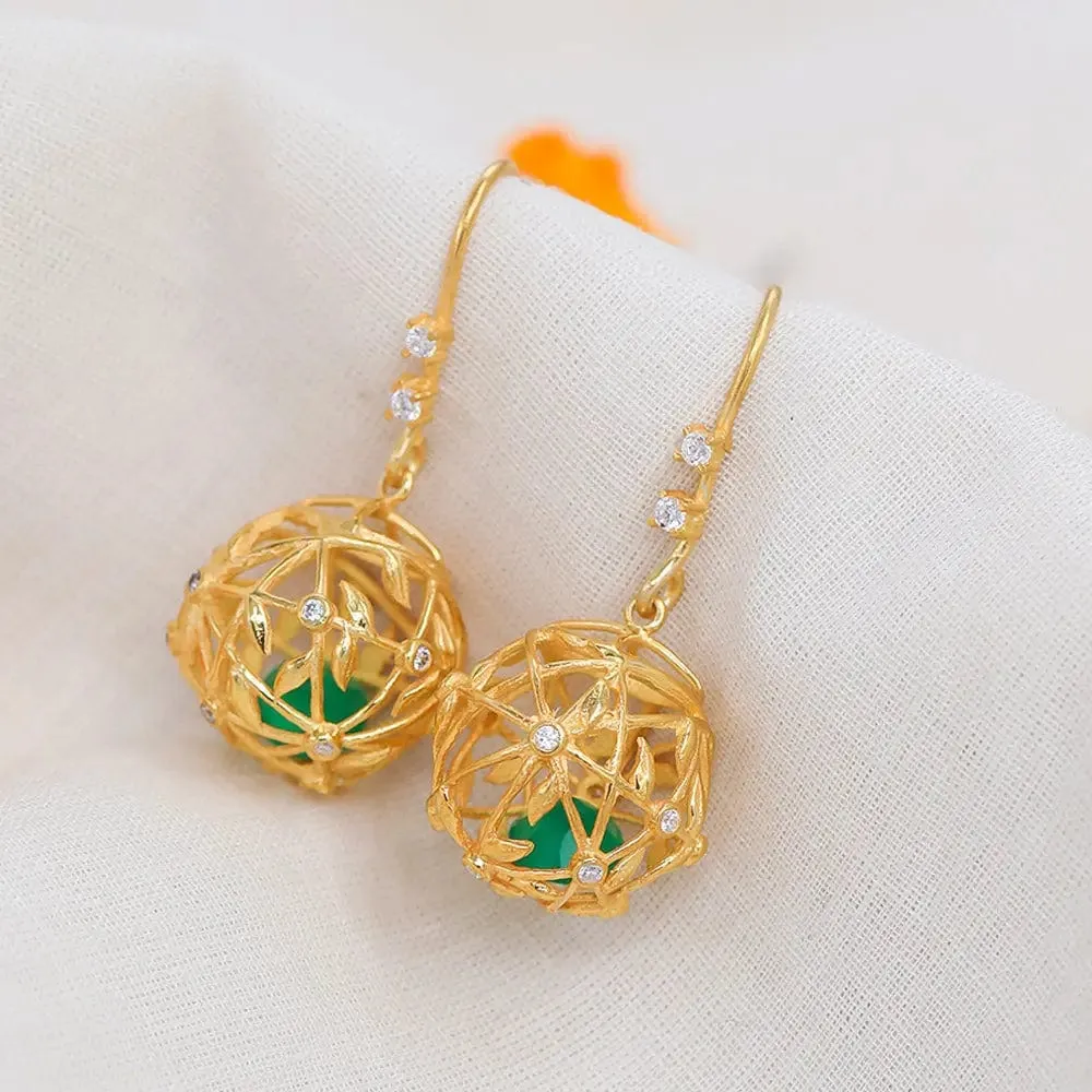 Sitayan Vatika Silver Golden beauty Sui Dhaga Earrings.