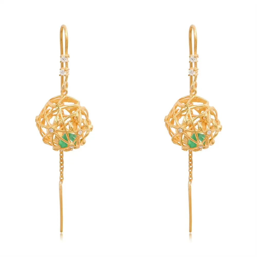 Sitayan Vatika Silver Golden beauty Sui Dhaga Earrings.
