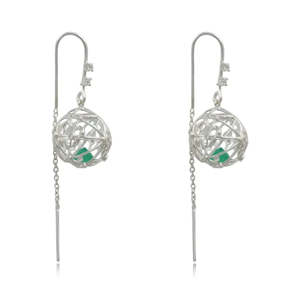 Sitayan Vatika Silver Golden beauty Sui Dhaga Earrings.