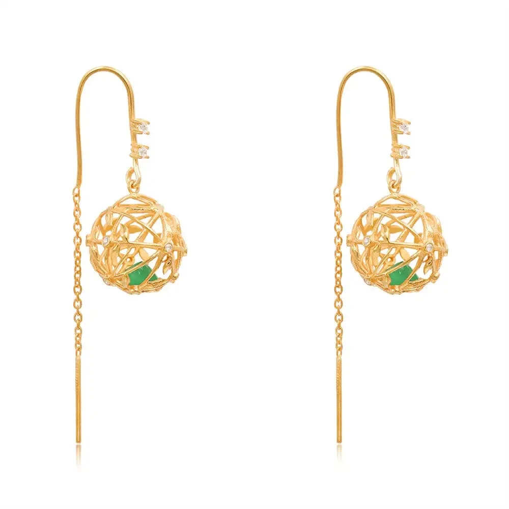 Sitayan Vatika Silver Golden beauty Sui Dhaga Earrings.