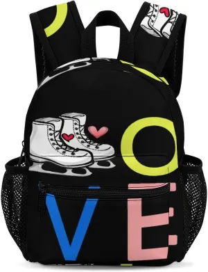 Skating LOVE Lce Skate Backpack Cute Laptop Bag Mini Shoulder Bags Travel Casual Daypacks 13 Inch