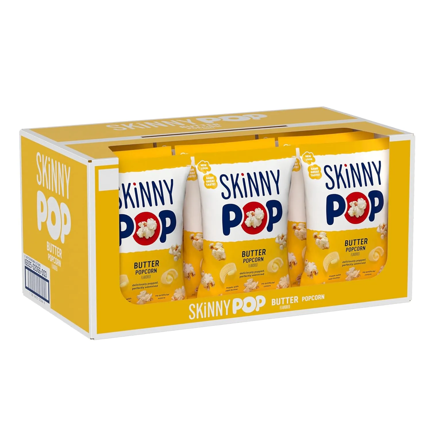 SkinnyPop Butter Popcorn, Gluten Free, Non-GMO, Healthy Popcorn Snacks, Skinny Pop, 4.4oz Grocery Size Bags (12 Count)