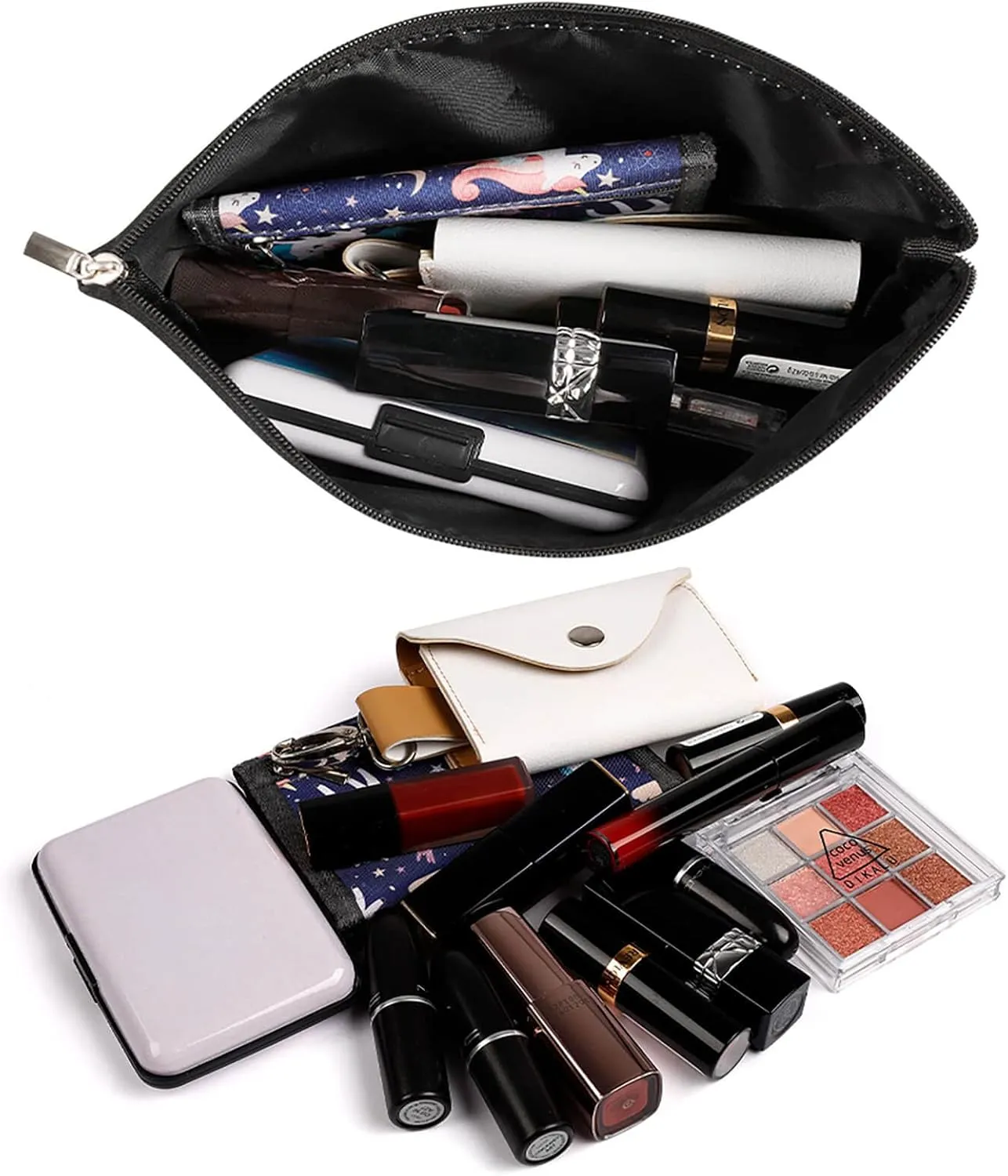 Small Cosmetic Bag Elegant Roomy Carrot in Cartoon Style Makeup Bags Portable Zipper Pouch Lipstick Bag Travel Toiletry Bag for Best Friend Gift