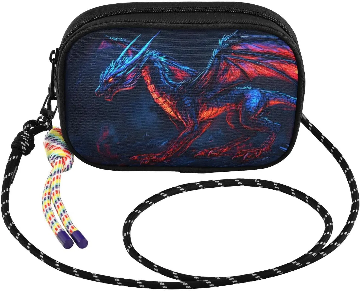 Small Crossbody Bags Fantasy Dragon Purple Blue for Women Cell Phone Purses Shoulder Bag Handbag with Adjustable Strap