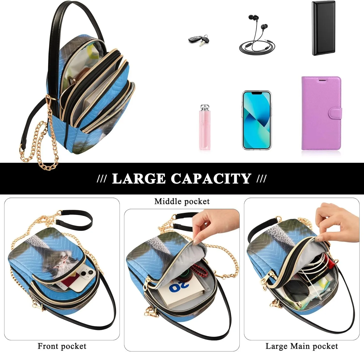 Small Crossbody Bags for Women Quilted Handbags Shoulder Purse Phone Wallet Chain Bag