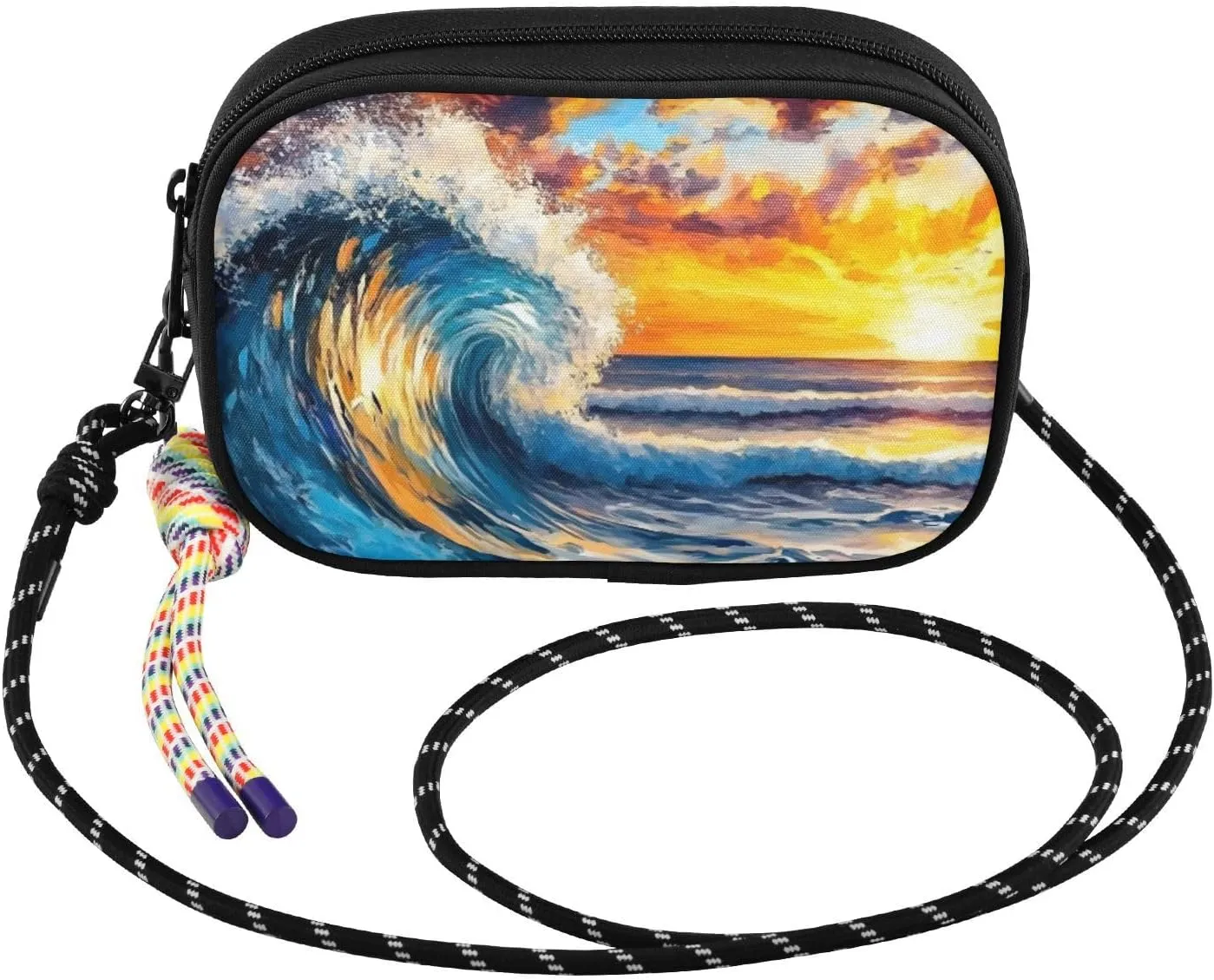 Small Crossbody Bags Waves Sea Sunrise for Women Cell Phone Purses Women's Shoulder Handbag Wallet Purse