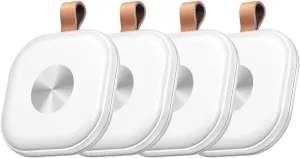 Smart Bluetooth Tracker,Key Finder,Item Locator Works with Apple Find My (iOS Only),Tracking Tag for Luggage,Keys,Bags,Wallets, Anti-Lost without monthly fees,Replaceable Battery-4 PACK (White 4-pack)