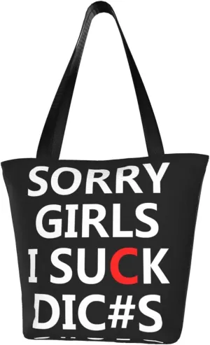 Sorry Girls I Suck Dick Pride Flag Fashion Shoulder Bag Large Capacity For Man Or Woman