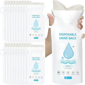 Sosation 48 Pack Disposable Urinal Bag 700 Ml, Portable Camping Pee Emergency Travel Unisex Urine Vomit Bag for Travel Traffic Jams, Hiking, Pregnant, Patient