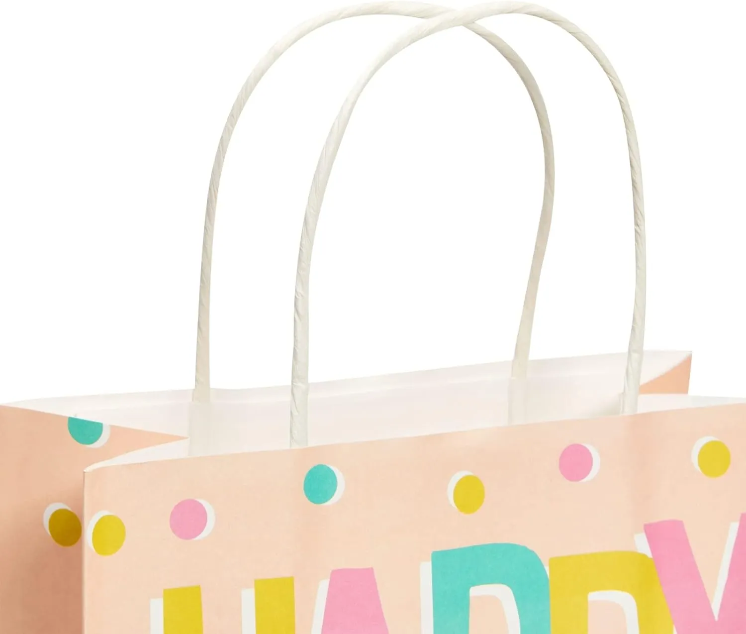 Sparkle and Bash 24 Pack 8 x 10 x 4 Inch Happy Birthday Gift Bags with Handles and 24 Sheets White Tissue Paper, Medium Party Favor Bags for Goodies, Treats, 4 Pastel Colors