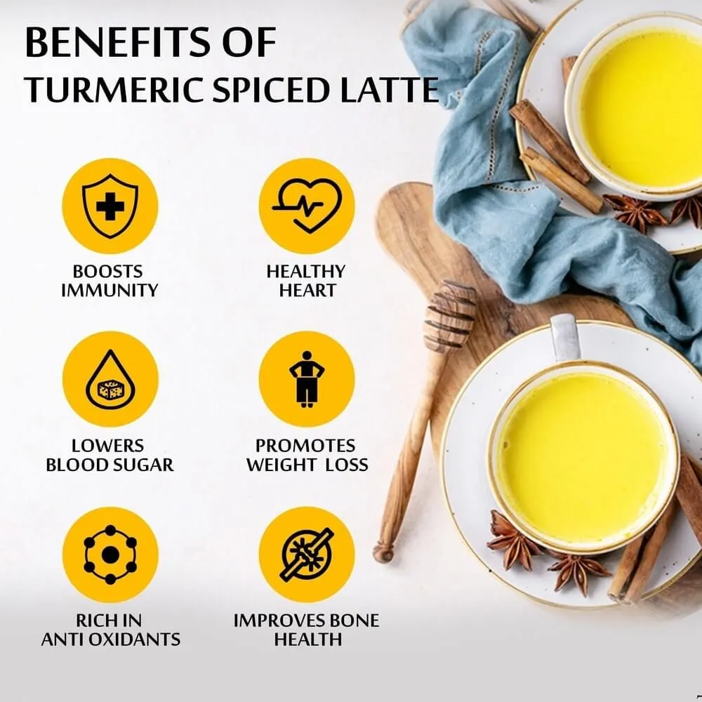 Spiced Golden Latte - Helps in Immunity, Asthma, Antibiotic, Bone Health & Back Pain