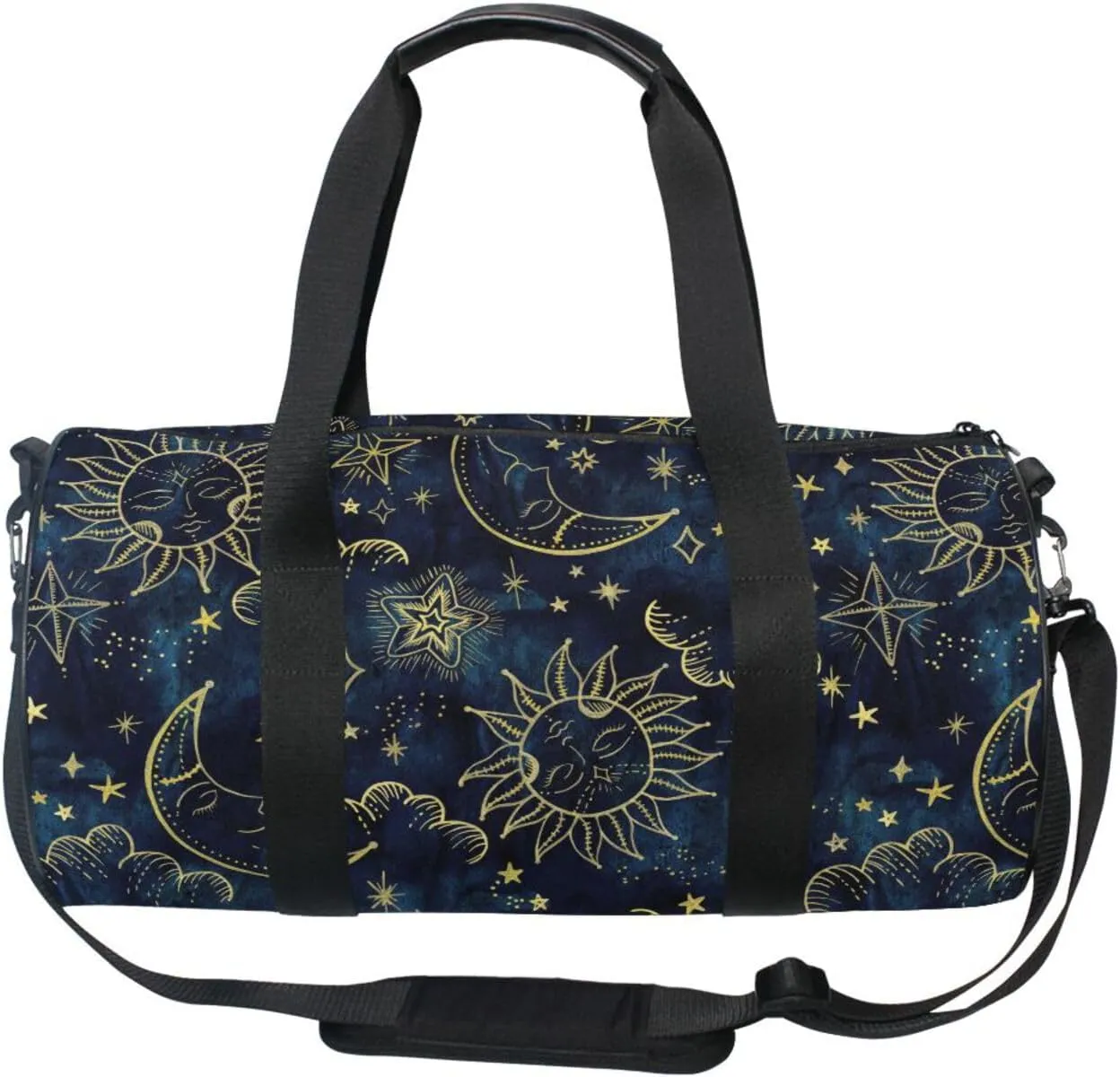 Sport Duffle Bag Travel Weekender Overnight Bag Gym Bag Womens Mens, Abstract Sun Moon Star Travel Duffel Bag for Plane Sport Gym Tote Bags Yoga