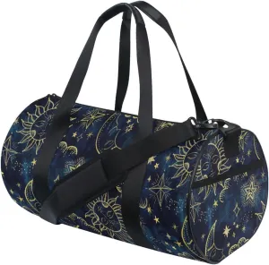 Sport Duffle Bag Travel Weekender Overnight Bag Gym Bag Womens Mens, Abstract Sun Moon Star Travel Duffel Bag for Plane Sport Gym Tote Bags Yoga