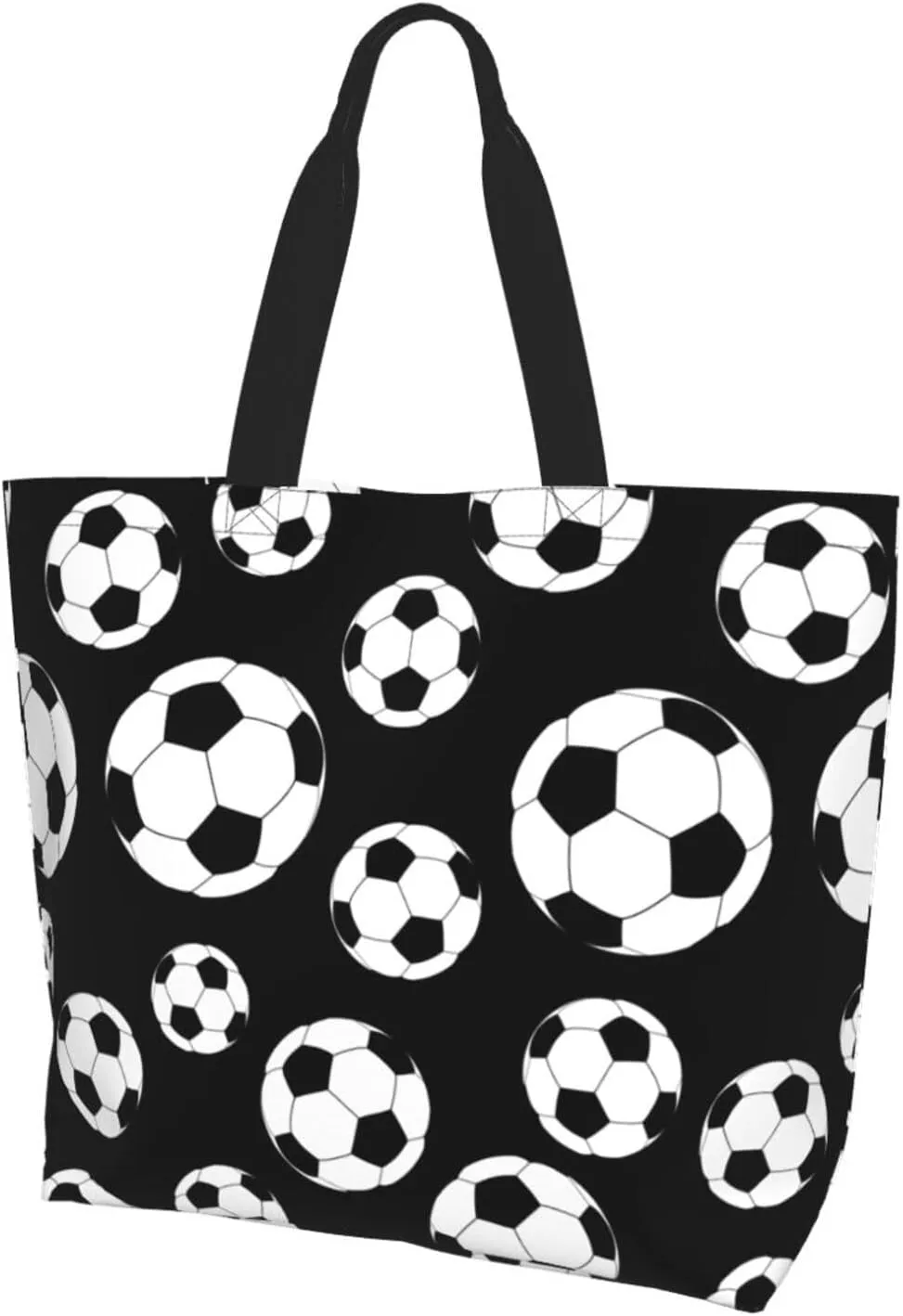 Sport Soccer Large Tote Bag Simple Casual Portable Shoulder Bags Reusable Grocery Handbag For Women Gym Travel