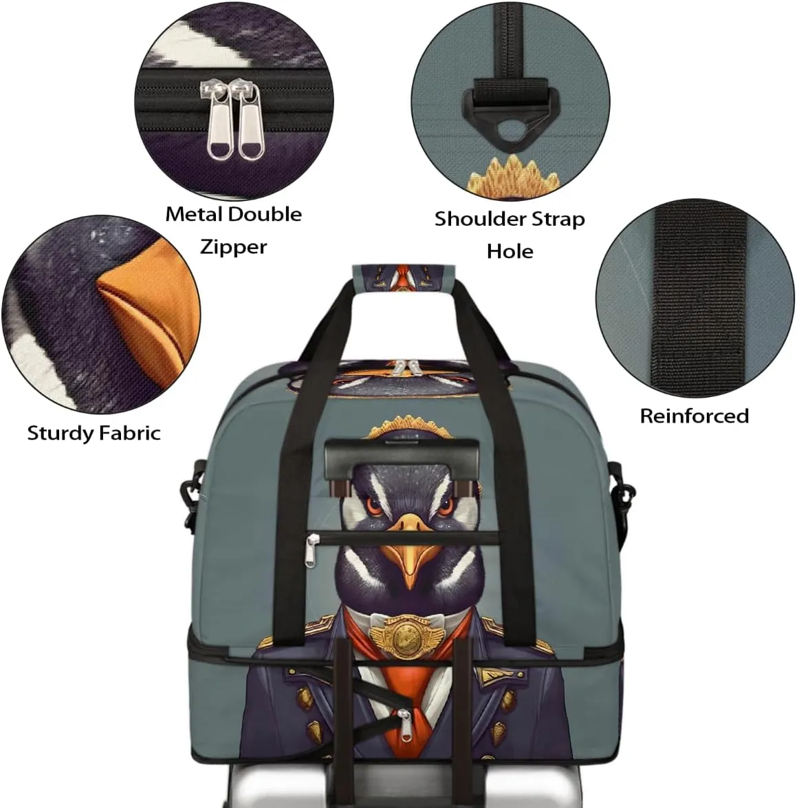 Sports Gym Bag Animal Eagle Avatar Large Travel Duffel Bag With Shoe Compartment Foldable Waterproof Carry-On Weekend Travel Bags for Camping Overnight Yoga Hospital Travel Bags