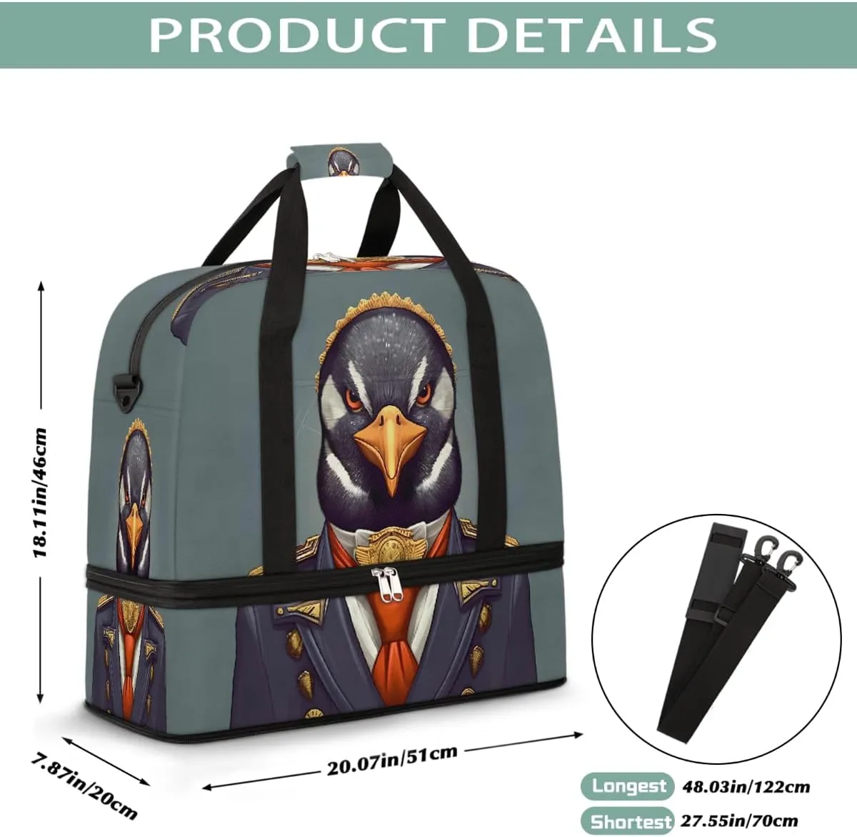 Sports Gym Bag Animal Eagle Avatar Large Travel Duffel Bag With Shoe Compartment Foldable Waterproof Carry-On Weekend Travel Bags for Camping Overnight Yoga Hospital Travel Bags
