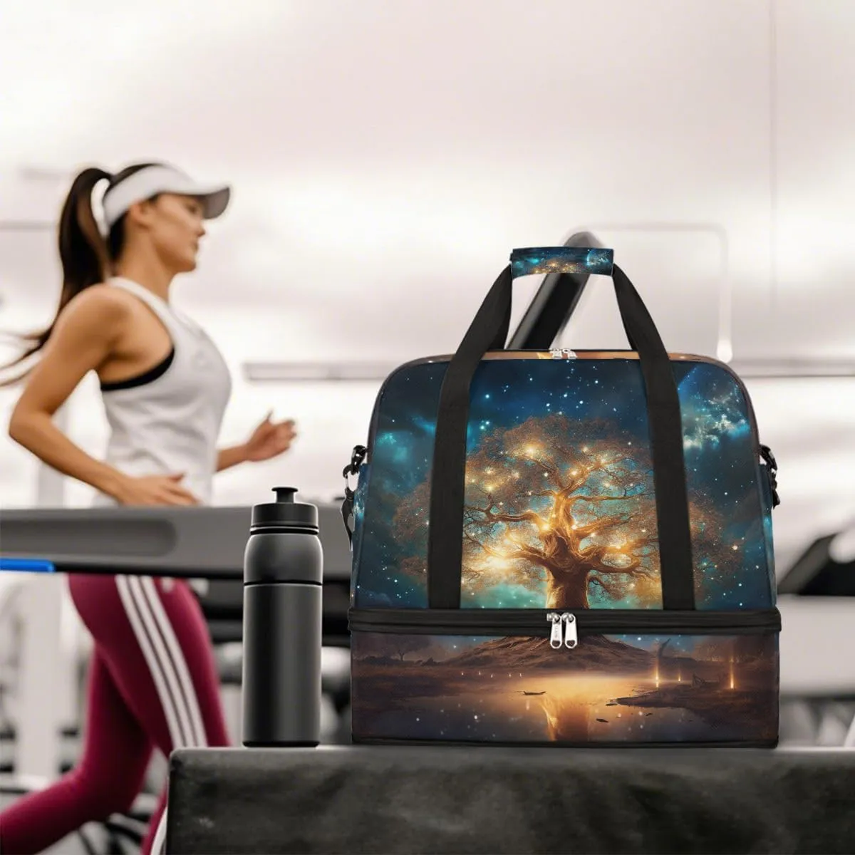 Sports Gym Bag Book Fantasy Large Travel Duffel Bag With Shoe Compartment Foldable Waterproof Carry-On Weekend Travel Bags for Camping Overnight Yoga Hospital Travel Bags