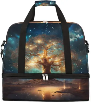 Sports Gym Bag Book Fantasy Large Travel Duffel Bag With Shoe Compartment Foldable Waterproof Carry-On Weekend Travel Bags for Camping Overnight Yoga Hospital Travel Bags