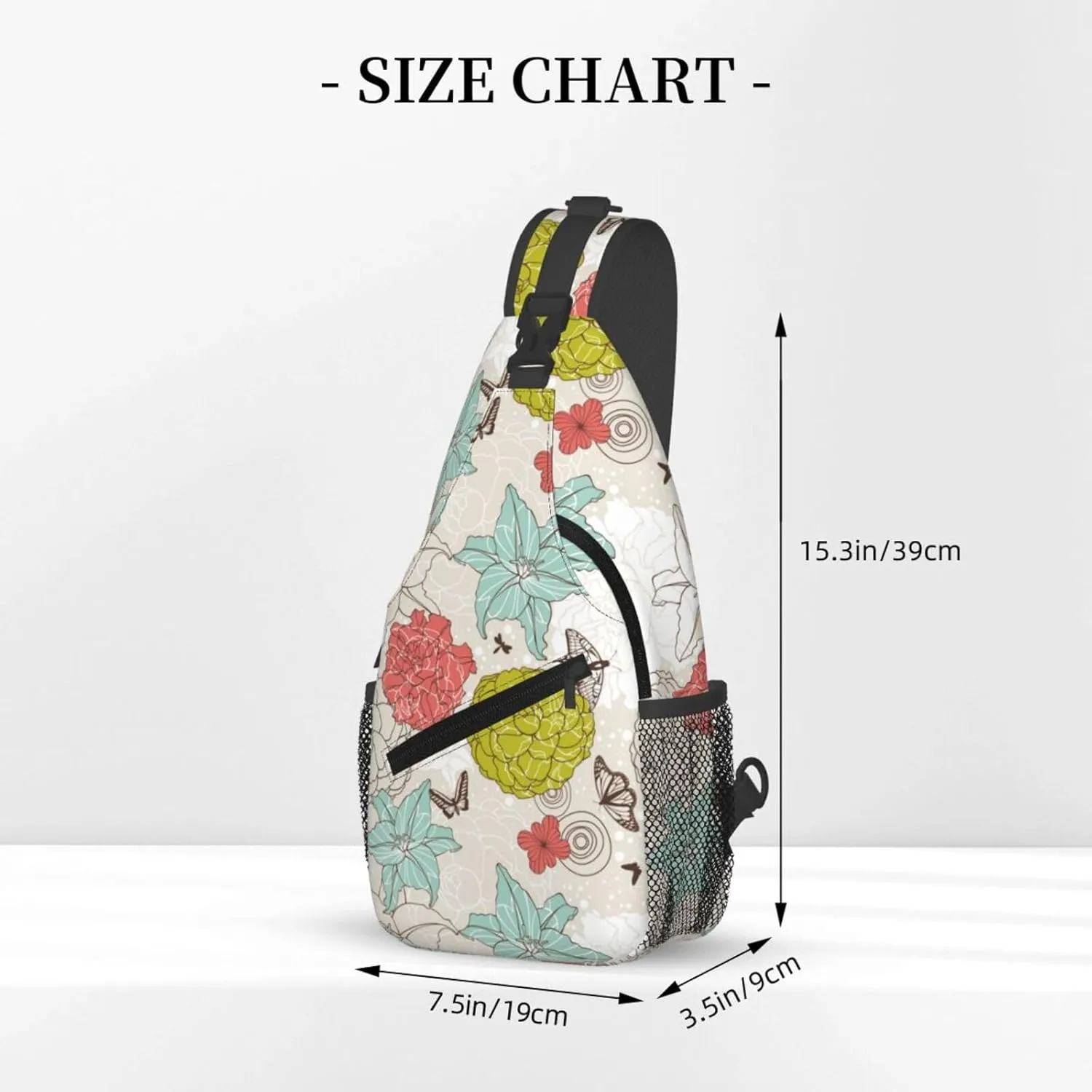 spring colorful flowers Chest Bags Crossbody Sling Bag Shoulder Bag Travel Hiking Daypack For Men Women