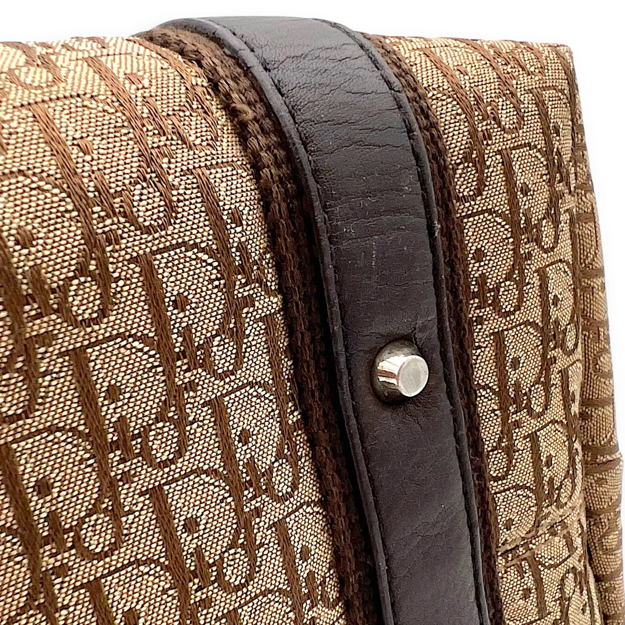 Street Chic Hobo Brown Shoulder Bag in Jacquard, Silver hardware
