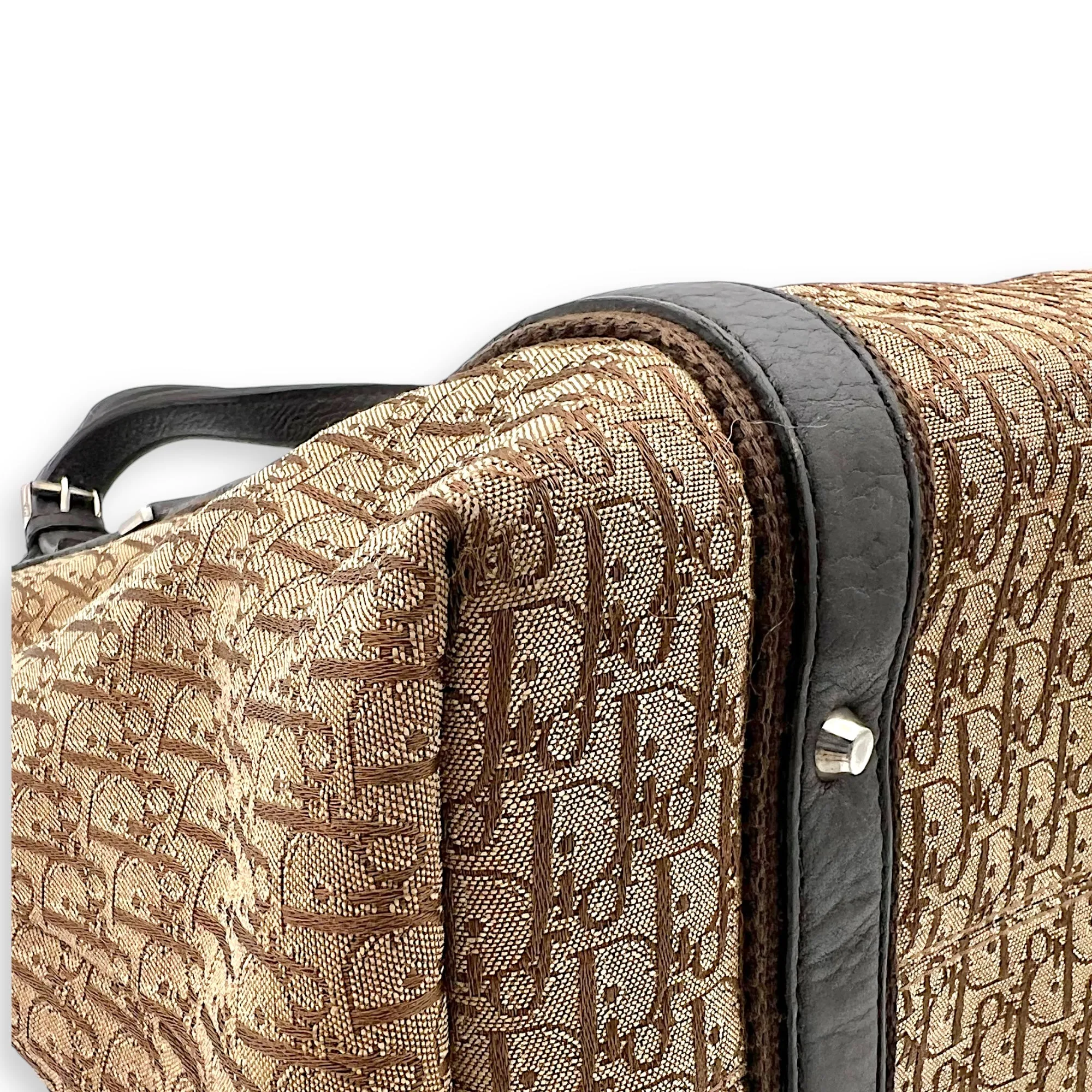 Street Chic Hobo Brown Shoulder Bag in Jacquard, Silver hardware