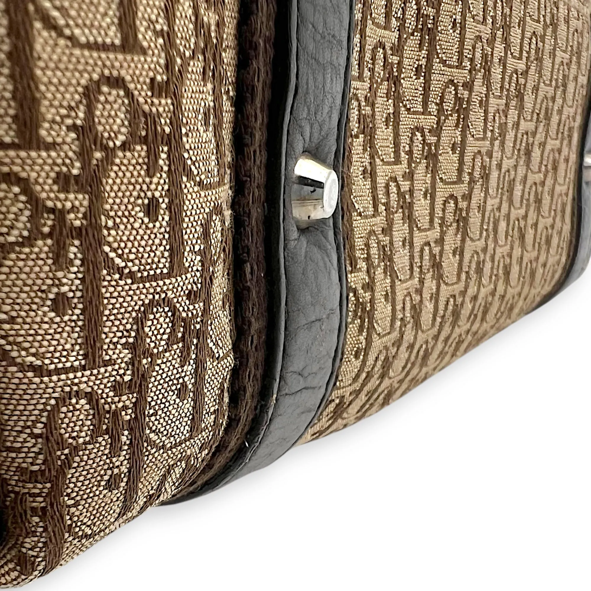 Street Chic Hobo Brown Shoulder Bag in Jacquard, Silver hardware