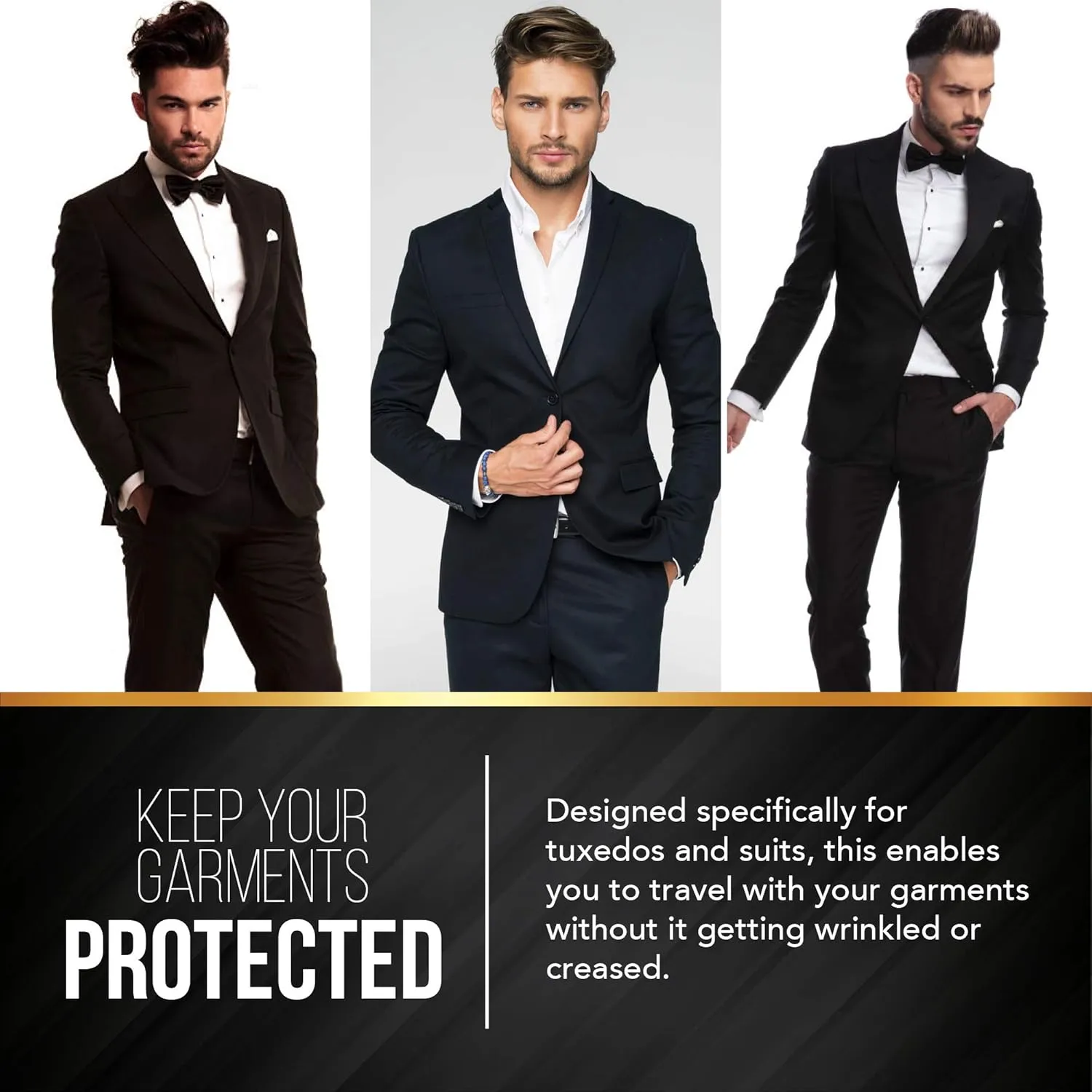 Suit Garment Travel Bags -Lightweight -40" x 24" -Men's Collection by Your Bags (Black & Purple)