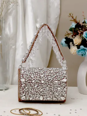 Swisni big golden crystal clutch bag