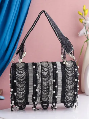 Swisni black silver flap bags new