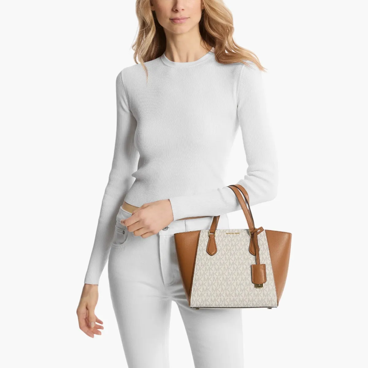 Taryn Small Signature Logo And Leather Convertible Crossbody Bag