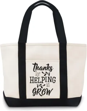 Thanks For Helping Us Grow Canvas Tote Bags Suitable For Advertising,Promotion, Gift, Activity