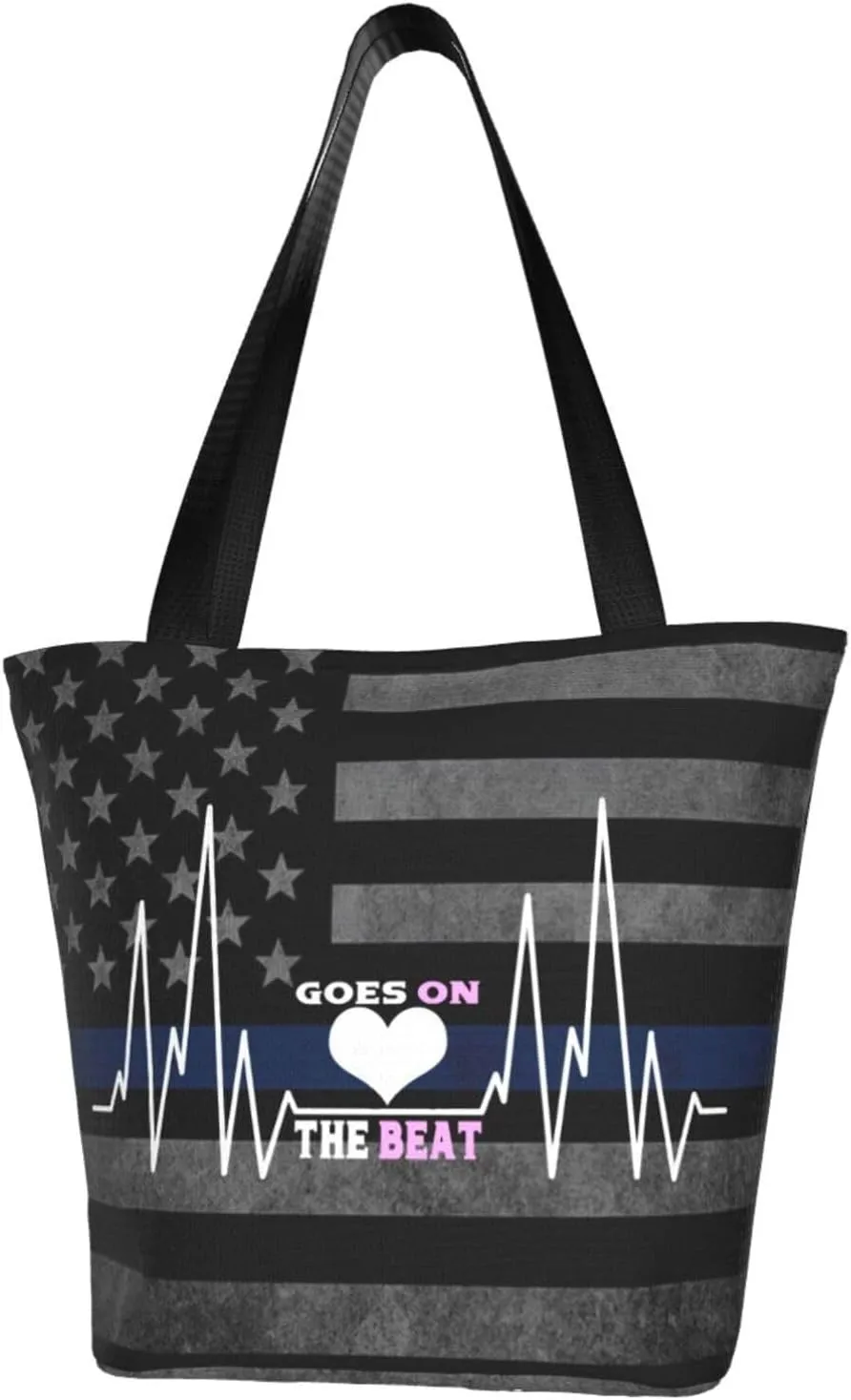 The Beat Goes On Heartbeat Fashion Shoulder Bag Large Capacity For Man Or Woman