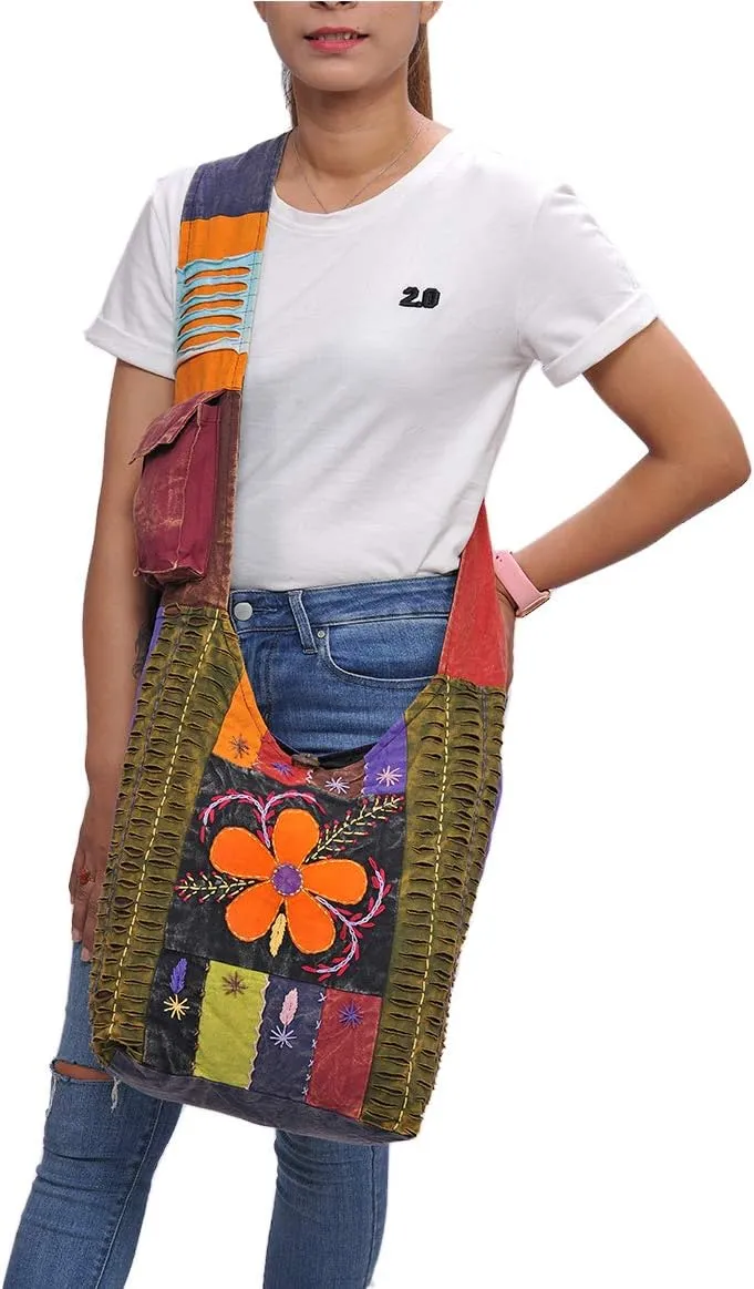 THE COLLECTION ROYAL Hobo Crossbody Bags for Women, Boho Purse, Boho Bag | Hippie Bag, Indie Tote Bag, Cloth Purse for Women