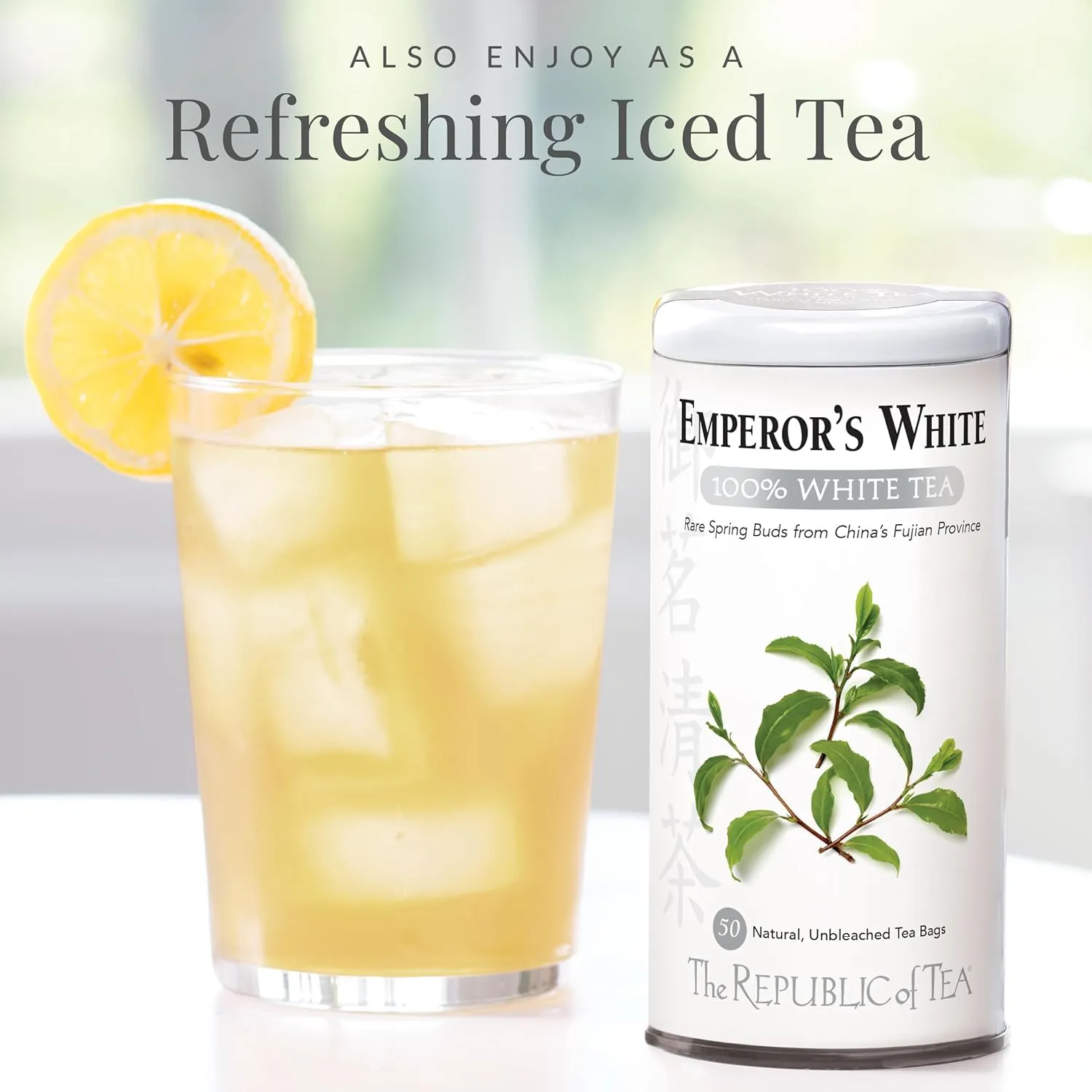 The Republic of Tea – Emperor’s 100% White Tea Bags, Steeps 50 Low-Caffeinated Cups - Refill Bag