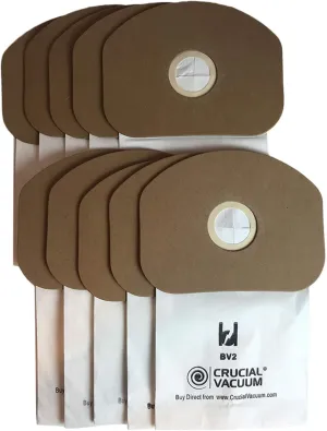 Think Crucial Replacement Vacuum Bag – Compatible with Eureka Part # 62370, B352-2500 – Fits Models SC412 – Fits Models Eureka BV-2, Sanitaire, Backpack, Carpet Pro, Piranha, Tornado – Bulk (10 Pack)