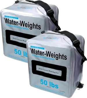 Tidal Wake Water-Weights Ballast Bags - Set of 2 - Each Bag Holds 50 Pounds of Lake Water, No Pump Needed, Portable Wake Enhancement for Wakesurf and Wakeboard Boats