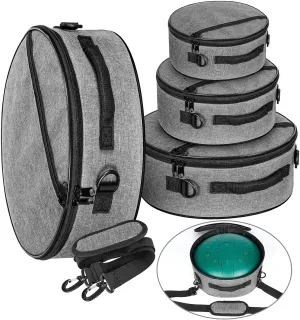 Tongue Drum Bag Set of 4 Drum Bags 6" 8" 10" 12" Each, Steel Tongue Drum Cases (Austere Grey set of 4)