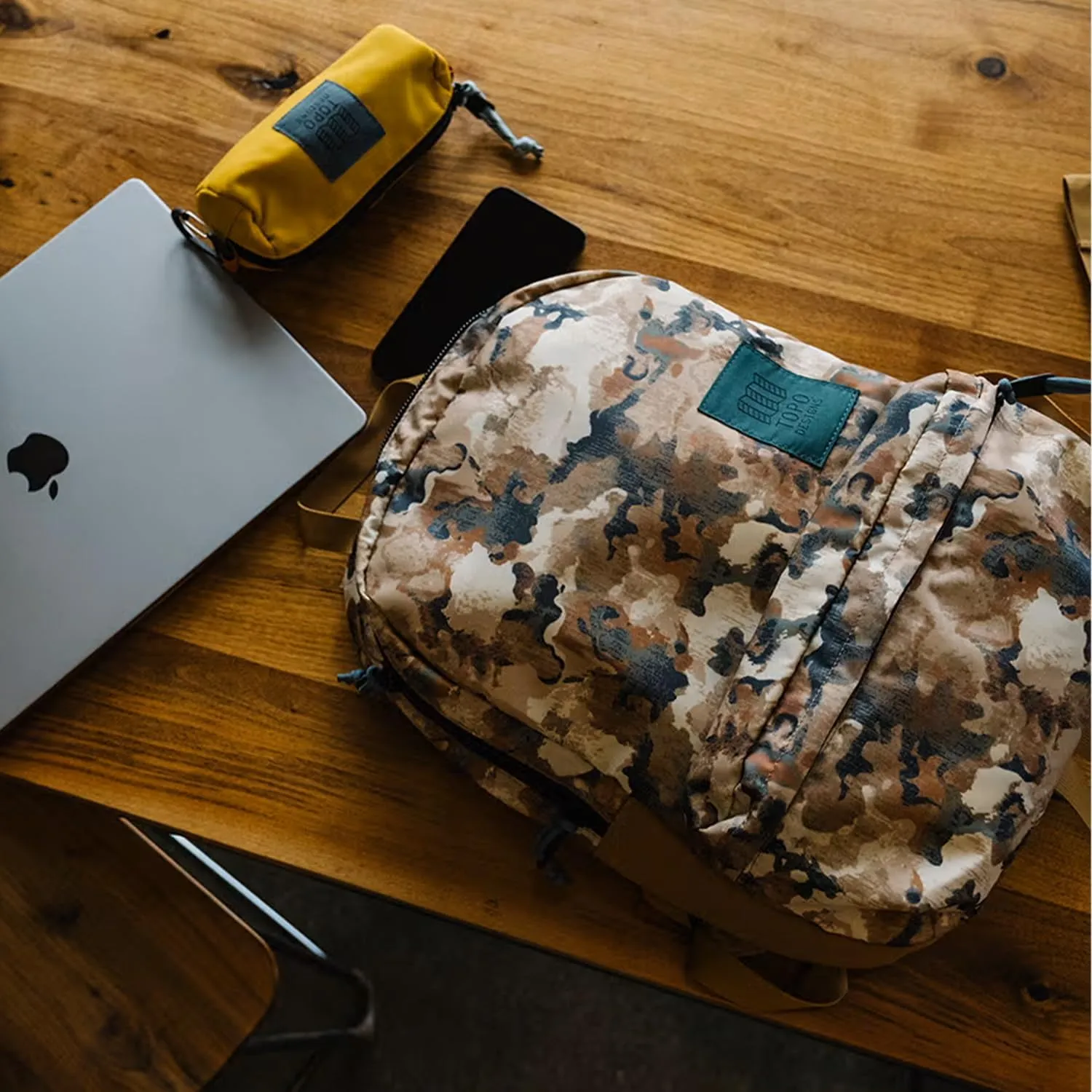 Topo Designs Dash Pack, Lightweight Laptop Backpack, 100% Recycled Materials, Fair Wear   WRAP Certified, 17L (Camo)
