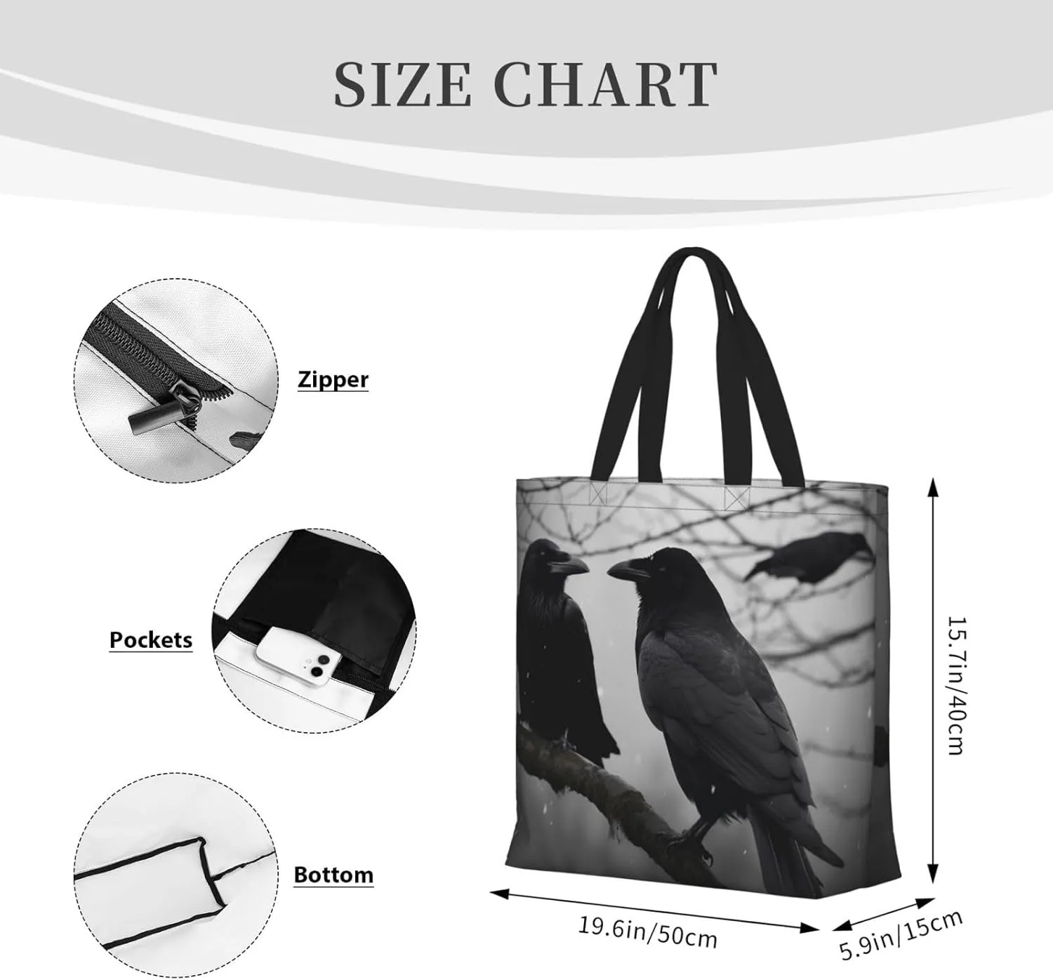 Tote Bag for Women Cute french bulldog Shoulder Bag with Zipper Handbag Large Capacity Reusable Grocery Bag