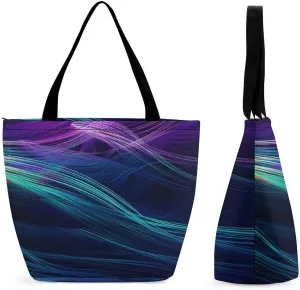 Tote Bag for Women Grocery Bag Flowers Bright Colors Foldable Shopping Bags Reusable Large Tote Bag