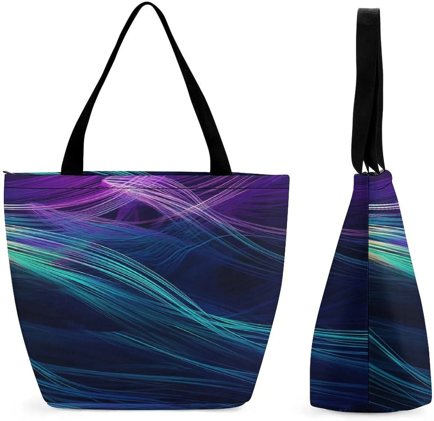 Tote Bag for Women Grocery Bag Flowers Bright Colors Foldable Shopping Bags Reusable Large Tote Bag